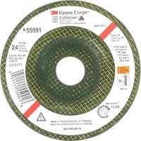 Green Corps Depressed Centre Wheel, 4-1/2" x 1/4", 7/8" Arbor, Ceramic, Type 27 Fastek