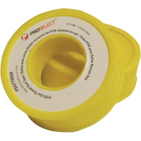 Gas & Oil PTFE Pipe Thread Tape, 12.7 mm (1/2") x 6.6 m (21.67'), Yellow Fastek