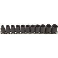 Thin Walled Socket Set, 11 Pcs, Impact, 3/8" Drive Size Fastek