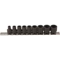 Thin Walled Socket Set, 9 Pcs, Impact, 3/8" Drive Size Fastek