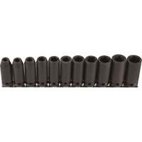 Long Socket Set, 11 Pcs, Impact, 3/8" Drive Size, Deep Fastek