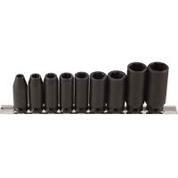 Long Socket Set, 9 Pcs, Impact, 3/8" Drive Size, Deep Fastek