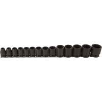 Socket Set, 14 Pcs, Impact, 1/2" Drive Size Fastek