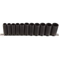 Long Socket Set, 11 Pcs, Impact, 1/2" Drive Size, Deep Fastek