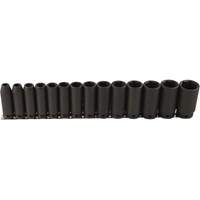 Long Socket Set, 14 Pcs, Impact, 1/2" Drive Size, Deep Fastek