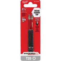 Embout de tournevis Shockwave Impact Duty, Torx, Embout T-20, Prise 1/4", Longueur 3-1/2" Fastek
