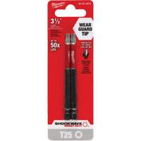 Embout de tournevis Shockwave Impact Duty, Torx, Embout T-25, Prise 1/4", Longueur 3-1/2" Fastek