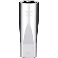 Metric Socket with Four Flat Sides, 20 mm, 1/2" Drive, 6 Points, Deep Fastek