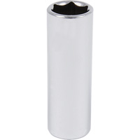 Chrome Socket, 1-1/8", 1/2" Drive, 6 Points, Deep Fastek