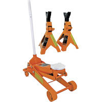 Service Jack with 3-Ton Vehicle Stands, 2.5 Ton(s) Capacity, 5" Lowered, 19-1/4" Raised, Manual Hydraulic UAV870 | Fastek