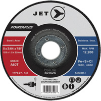 A60T PowerPlus Cut-Off Wheel, 5" x 3/64", 7/8" Arbor, Type 27, 12200 RPM Fastek