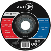 A60PX Power-Xtreme Cut-Off Wheel, 4-1/2" x 3/64", 7/8" Arbor, Type 27, 13300 RPM Fastek