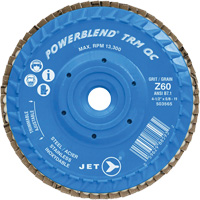 PowerBlend TRM QC Trimmable Flap Disc, 4-1/2" x 5/8"-11, Type 27, Z60 Grit, Zirconia Alumina Fastek