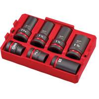 Packout Shockwave Impact Duty Metric & SAE Wheel Service Socket Set, 7 Pieces, 1" Drive Size Fastek