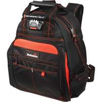 Lighted Tool Backpack, Black/Red, Ballistic/Polyester Fastek
