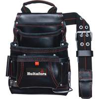 Carpenter's Nail & Tool Bag, Leather, 11 Pockets, Black UAX330 | Fastek