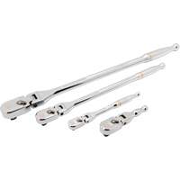 1/4", 3/8" & 1/2" Drive 120XP Full Polish Flex Handle Teardrop Ratchet Set Fastek
