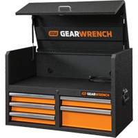 GSX Series Tool Chest, 36" W, 5 Drawers, Black/Orange Fastek