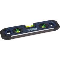 Torpedo Level, 9" L, 3 Vials, Magnetic Fastek