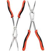 X2 Straight and Bent Long Nose Dual Material Plier Set, 2 Pieces Fastek