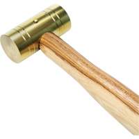 Brass Hammer with Hickory Handle, 1 lbs Head Weight, 11" L Fastek