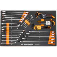 6-Point Combination Wrench and Hex Key Set in Foam Storage Tray Fastek