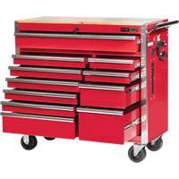 PRC4211 Pro Series Roller Cabinet, 11 Drawers, 42" W x 18" D x Red Fastek