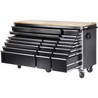 HDRC7220 HD Series Roller Cabinet, 20 Drawers, 72" W x 24" D x 42-3/10" H, Black Fastek