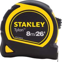 Tylon Measuring Tape, 1" x 26'/8 m, Imperial & Metric Graduations Fastek