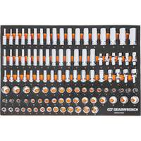 Jeu d'outils m&eacute;triques pour m&eacute;canicien MEGAMOD dans des plateaux en mousse modulaire avec armoire roulante &agrave; outils, 358 morcea Fastek