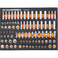 Jeu d'outils m&eacute;triques pour m&eacute;canicien MEGAMOD dans des plateaux en mousse modulaire avec armoire roulante &agrave; outils, 358 morcea Fastek