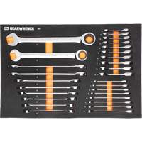 Jeu d'outils m&eacute;triques pour m&eacute;canicien MEGAMOD dans des plateaux en mousse modulaire avec armoire roulante &agrave; outils, 358 morcea Fastek