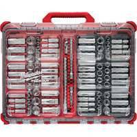 Metric/SAE Ratchet & Socket Set with PACKOUT Low-Profile Organizer, 98 Pcs, 3/8" Drive Size Fastek