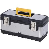 JPSTB-15 Stainless Steel Hand Tool Box, 6-1/4" D x 15" W x 7" H, Black/Silver Fastek