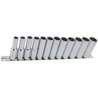 SS3812DM-12 12-Point Metric Socket Set, 12 Pcs, 3/8" Drive Size, Deep Fastek