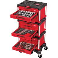 366-Piece Master Mechanics Hand Tool Set with PACKOUT Drawers & Dolly, 16-3/10" x 22-1/5" x 48-5/8", Black/Red Fastek