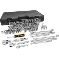 1/4", 3/8" & 1/2" Drive 6 & 12 Point Standard & Deep SAE/Metric Mechanics Tool Set Fastek