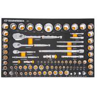 1/4", 3/8" & 1/2" 90-Tooth SAE/Metric Mechanics Tool Set with Foam Storage Tray Fastek