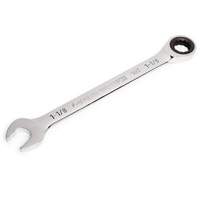 90-Tooth Ratcheting Combination Wrench, 12 Point, 1-1/8", Chrome Finish Fastek
