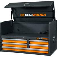 Tool Chest, 40-3/5" W, 5 Drawers, Black/Orange Fastek