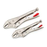 Curved Jaw Locking Pliers with Wire Cutter Set, 2 Pieces Fastek