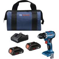 Compact Brushless Drill/Driver Kit, Lithium-Ion, 18 V, 1/2" Chuck, 400 in-lbs. Torque Fastek