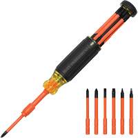 6-in-1 Insulated Auto-Lock Screwdriver, 9-1/2" L, Cushion Grip Handle Fastek