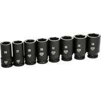 6 Point SAE Socket Set, 8 Pcs, Impact, 3/4" Drive Size, Deep Fastek