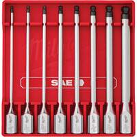 Long SAE Bit Socket Set, Hex Ball, 3/8" Drive, 8 Pcs Fastek