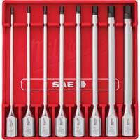 Long SAE Bit Socket Set, Hex, 3/8" Drive, 8 Pcs Fastek