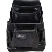 Sac robuste Phantom pour clous et outils, Cuir, 10 pochettes, Noir Fastek