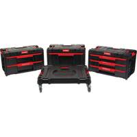 Socle roulant Arx avec jeu de roulettes pivotantes 4 mcx, 23-1/10" x 15" x 22-1/2", Noir Fastek