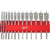 Flat Boring Bit Set, 13 Pieces, High Carbon Steel Fastek