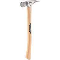 Titanium Milled Face Hammer with Curved Hickory Handle, 14 oz., Wood Handle, 18" L Fastek